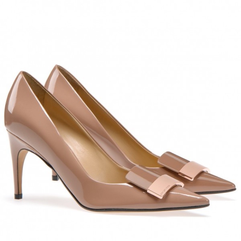 Sergio Rossi SR1 Pumps 75mm In Poudre Patent Leather RB361